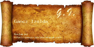 Gancz Izolda névjegykártya